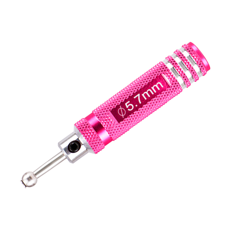 1Pc CNC Aluminum Handle Stainless Steel Hole Reamer Ball Link Expander Screwdriver RC Model Repair Tool 4.0/4.7/5.7/6.7mm Pink
