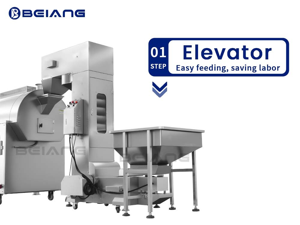 elevator for rice cake slices puffing line