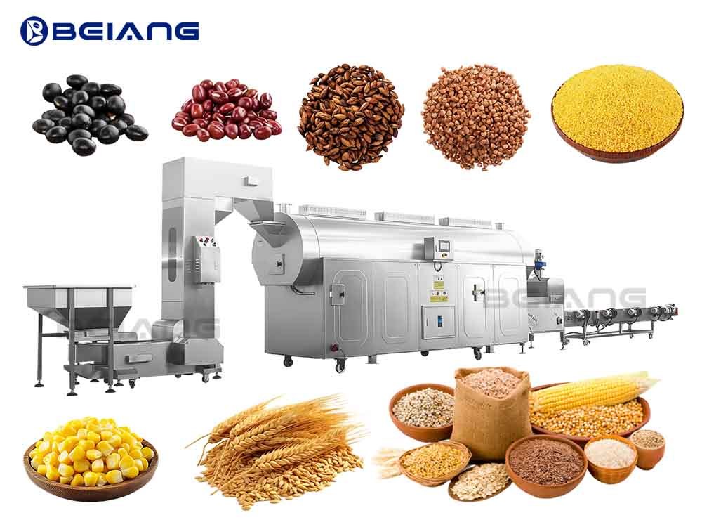 350 KG/Batch Automatic Grain Roasting Production Line Manufacturer