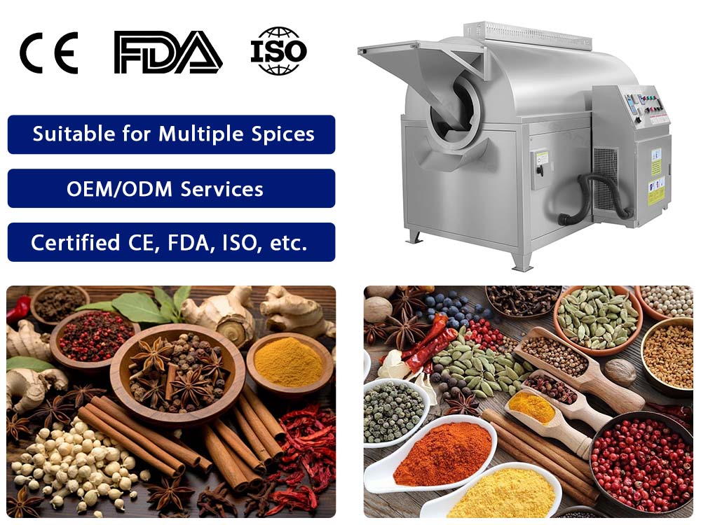 Multi functional spices roasting machine price