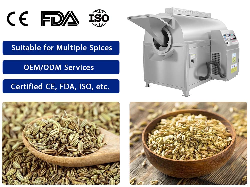  Spices Fennel Cumin Seeds Roasting Machine