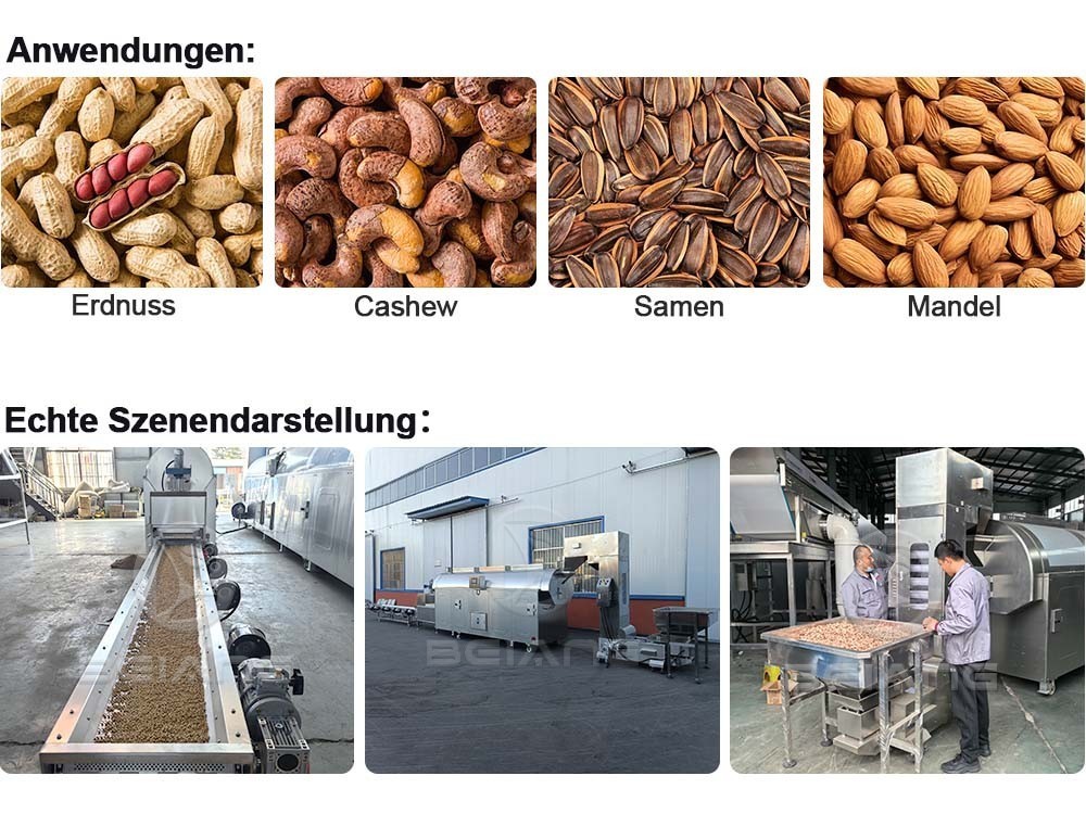 Vollautomatische Produktionslinie zum Rösten von Erdnüssen