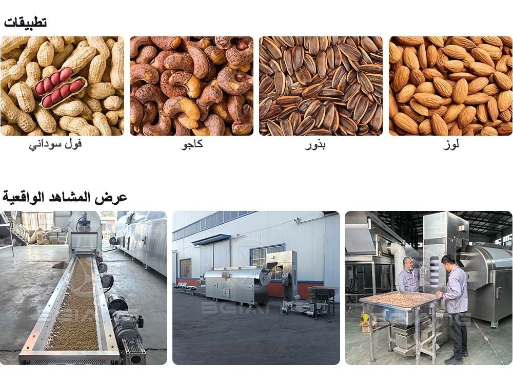 خط إنتاج تحميص الفول السوداني المؤتمت بالكامل