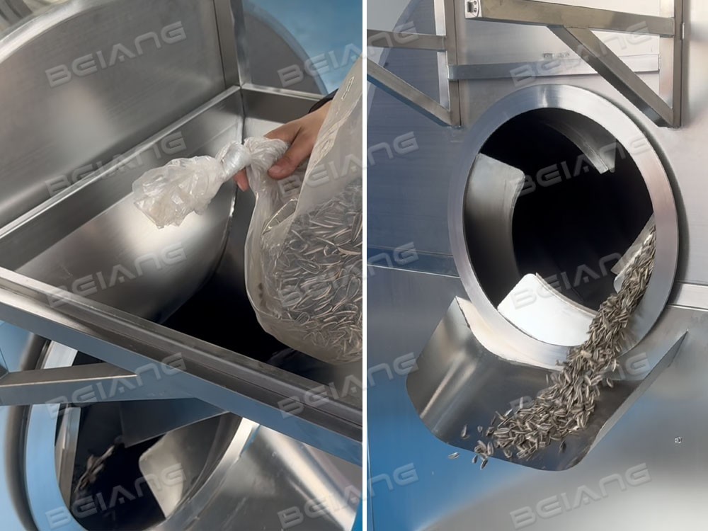 Automatic sunflower seeds roasting machine