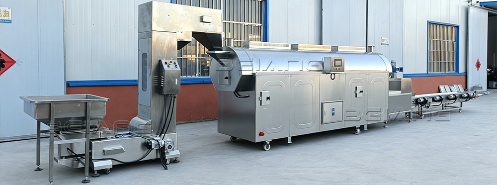 Automatic Drum Type Spices Roasting Production Line Manufacturer