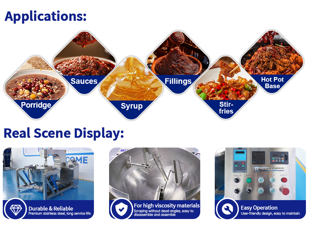 Automatic planetary mixing cooking kettle manufacturer