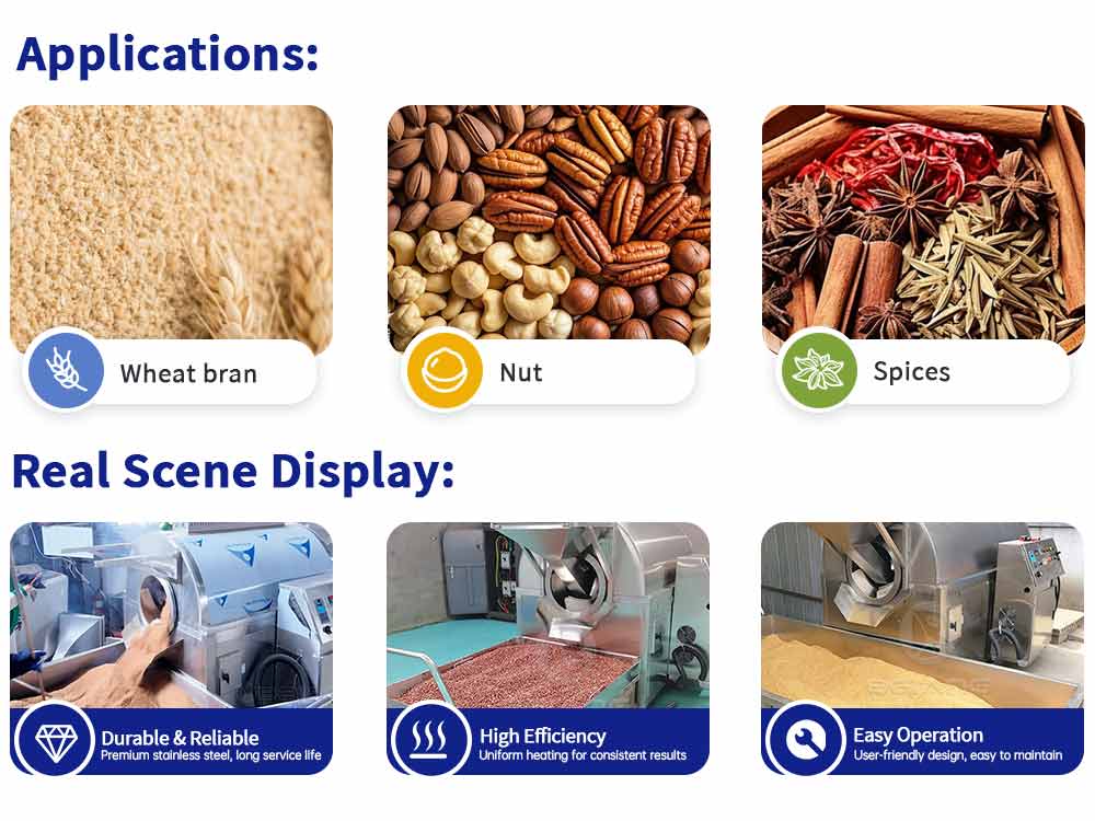 Automatic Roasting Machine for Grain Nuts Spices