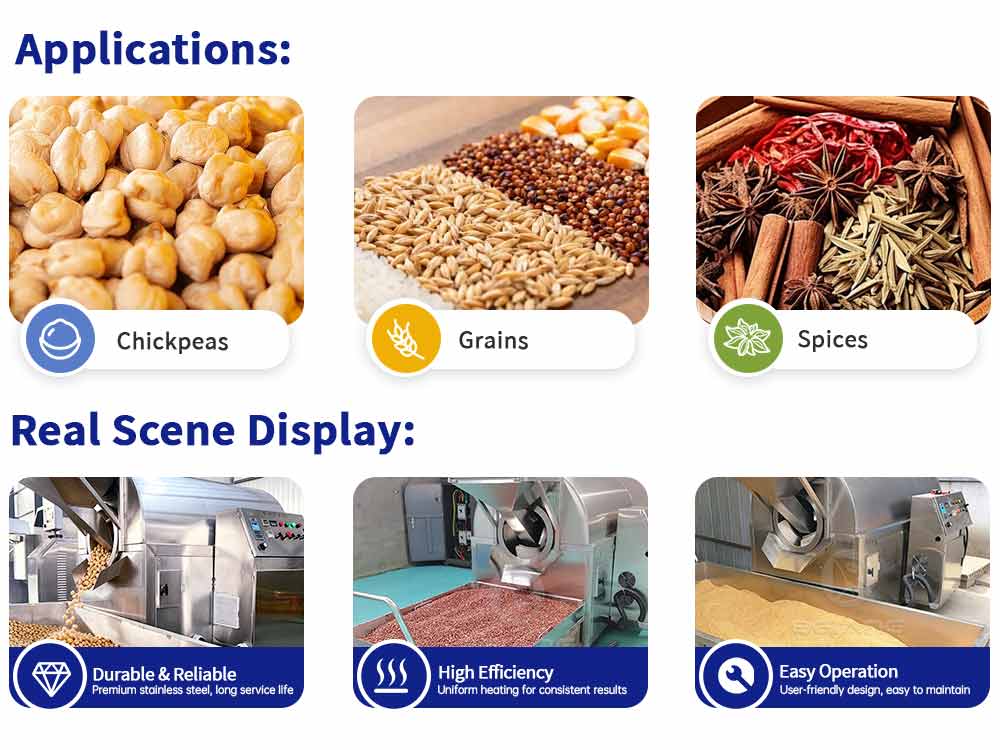 Automatic Chickpea Chana Roasting Machine