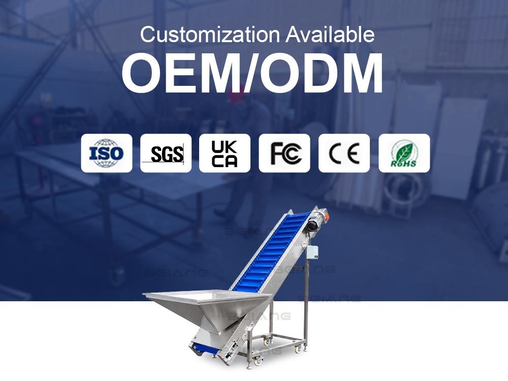 Customized services for the  belt inclined climbing conveyor