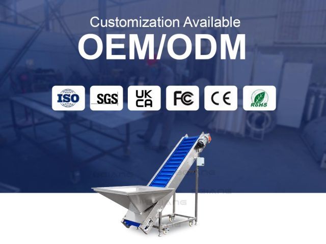 Customized services for the  belt inclined climbing conveyor