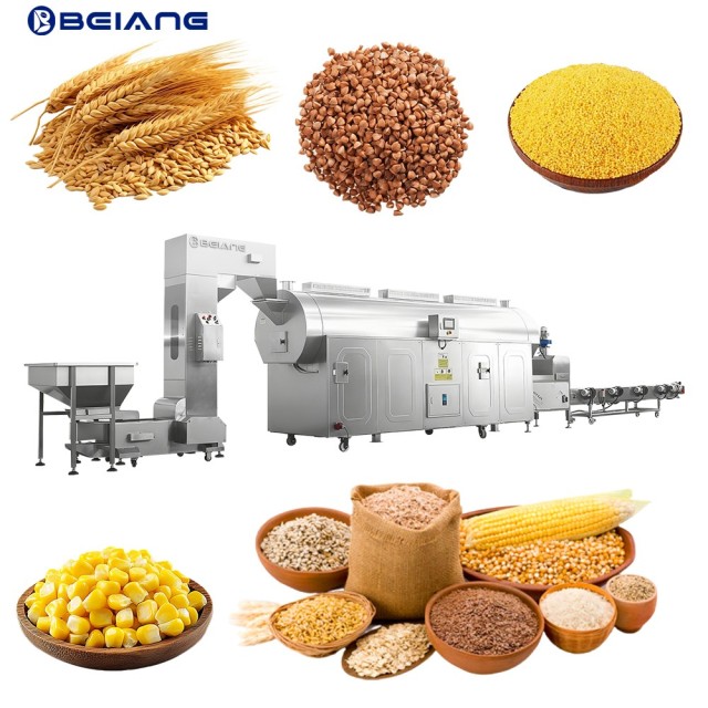 Industrial Automatic Nut Roasting Production Line Continuous Nut Roaster for Peanut Cashew Almond Sunflower Seed