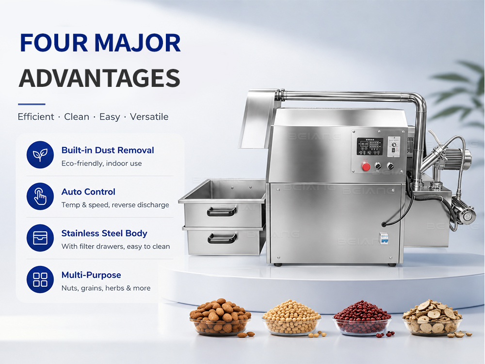 Industrial Dust Removal Roasting Machine for Nuts Seeds and Grains