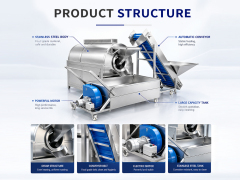 Industrial Electromagnetic Roasting Line with Feeding Conveyor and Cooling System for Nuts Seeds Grains
