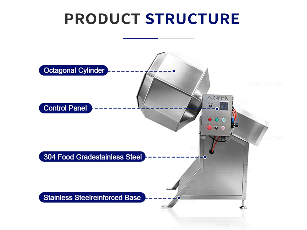 Octagonal Seasoning Machine | Automatic Snack Nut Flavoring Mixe