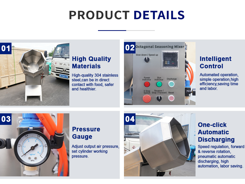 Octagonal Seasoning Machine | Automatic Snack Nut Flavoring Mixe