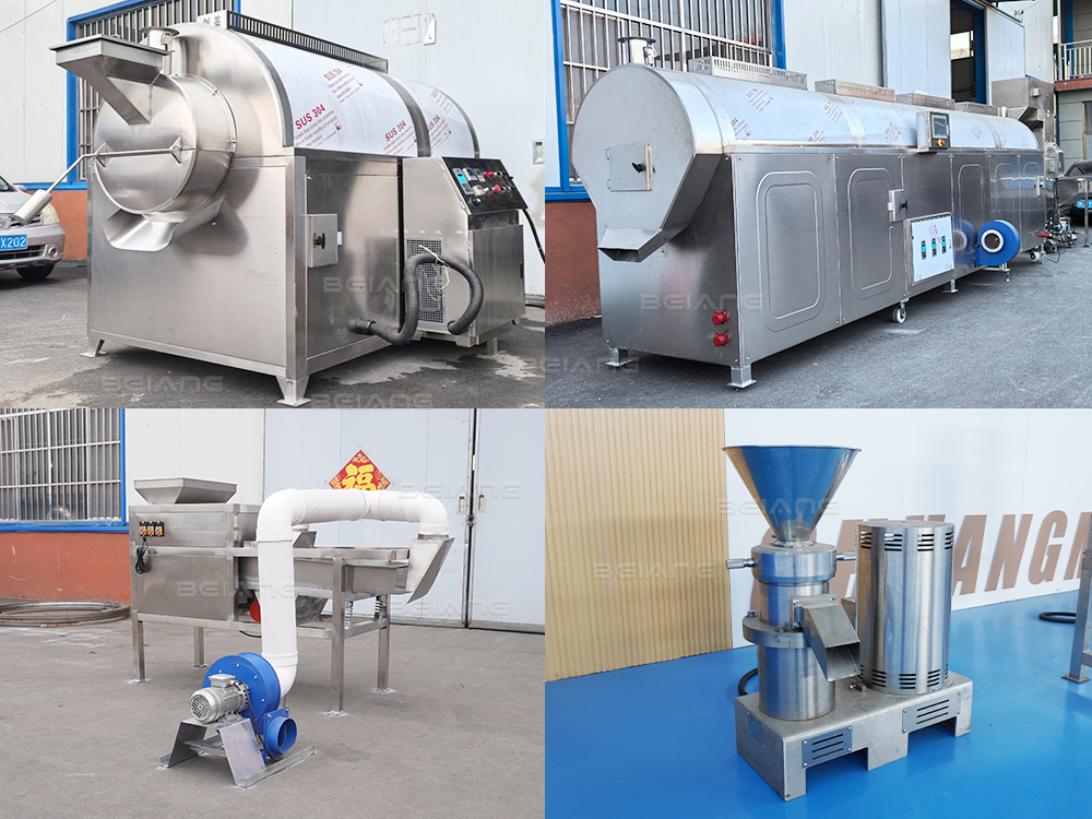 Peanut Butter Production Line | Peanut Roasting Peeling Grinding Machine