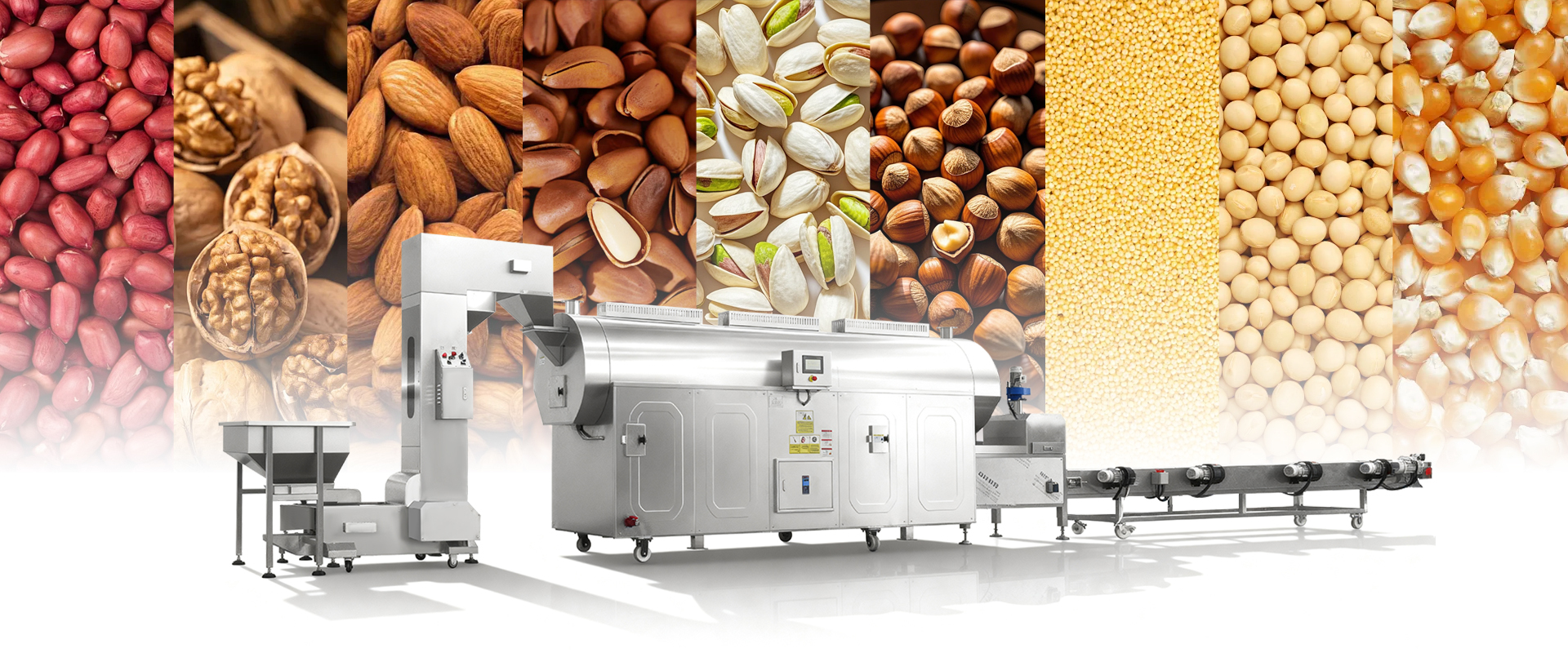 Nuts processing production line