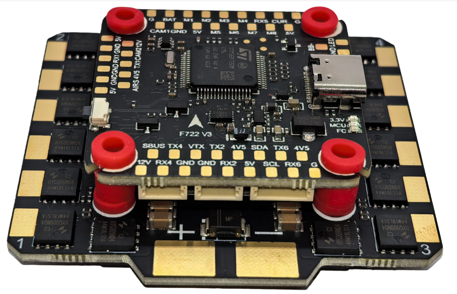 YunTuFPV F722v3 Stack Flight Controller BLs8 100A 3-8S 30.5x30.5mm 4-in-1 ESC