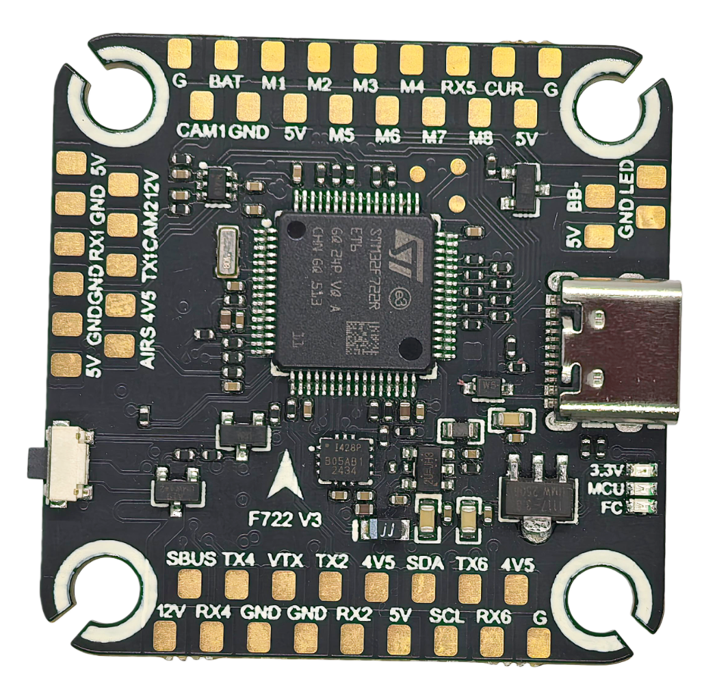 YunTuFPV F722v3 Stack Flight Controller BLs8 100A 3-8S 30.5x30.5mm 4-in-1 ESC