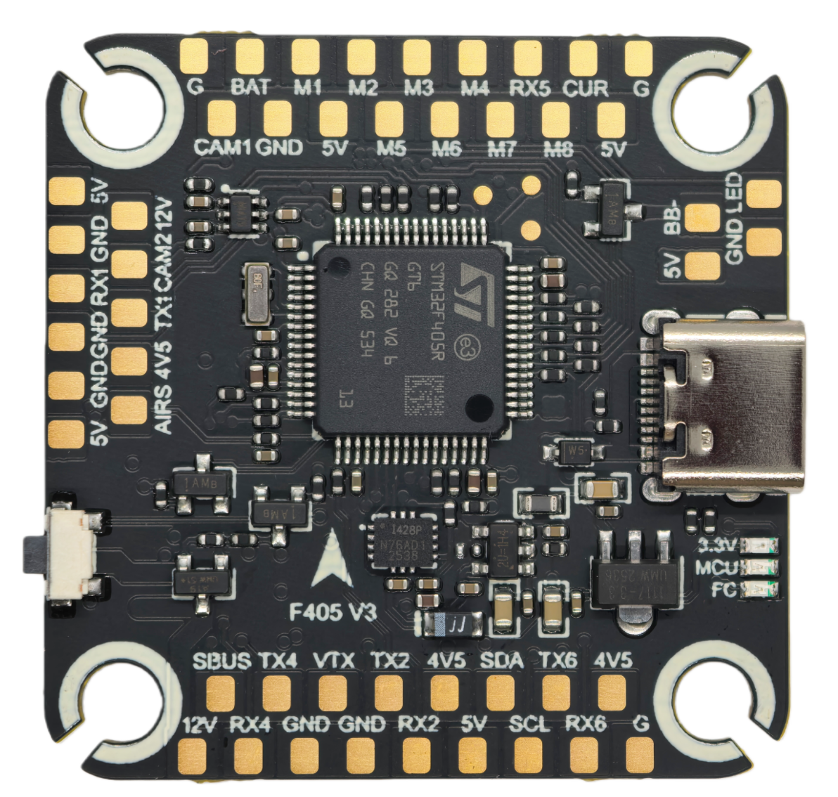F405v3 AM32 65A YunTuFPV Stack Flight Controller  3-6S 30.5x30.5mm 4-in-1 ESC OEM service custom logo