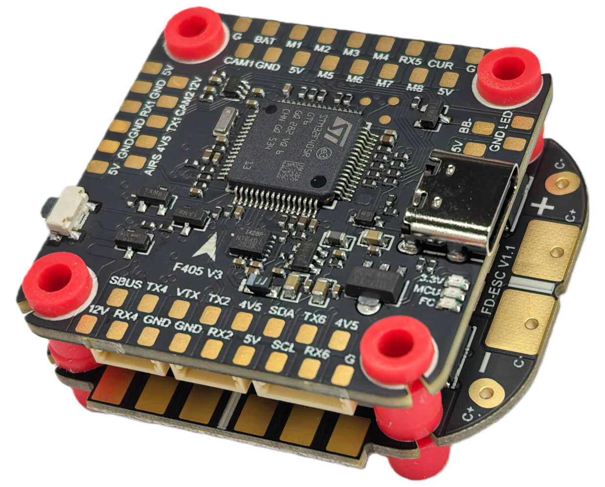 F405v3 AM32 65A YunTuFPV Stack Flight Controller  3-6S 30.5x30.5mm 4-in-1 ESC OEM service custom logo