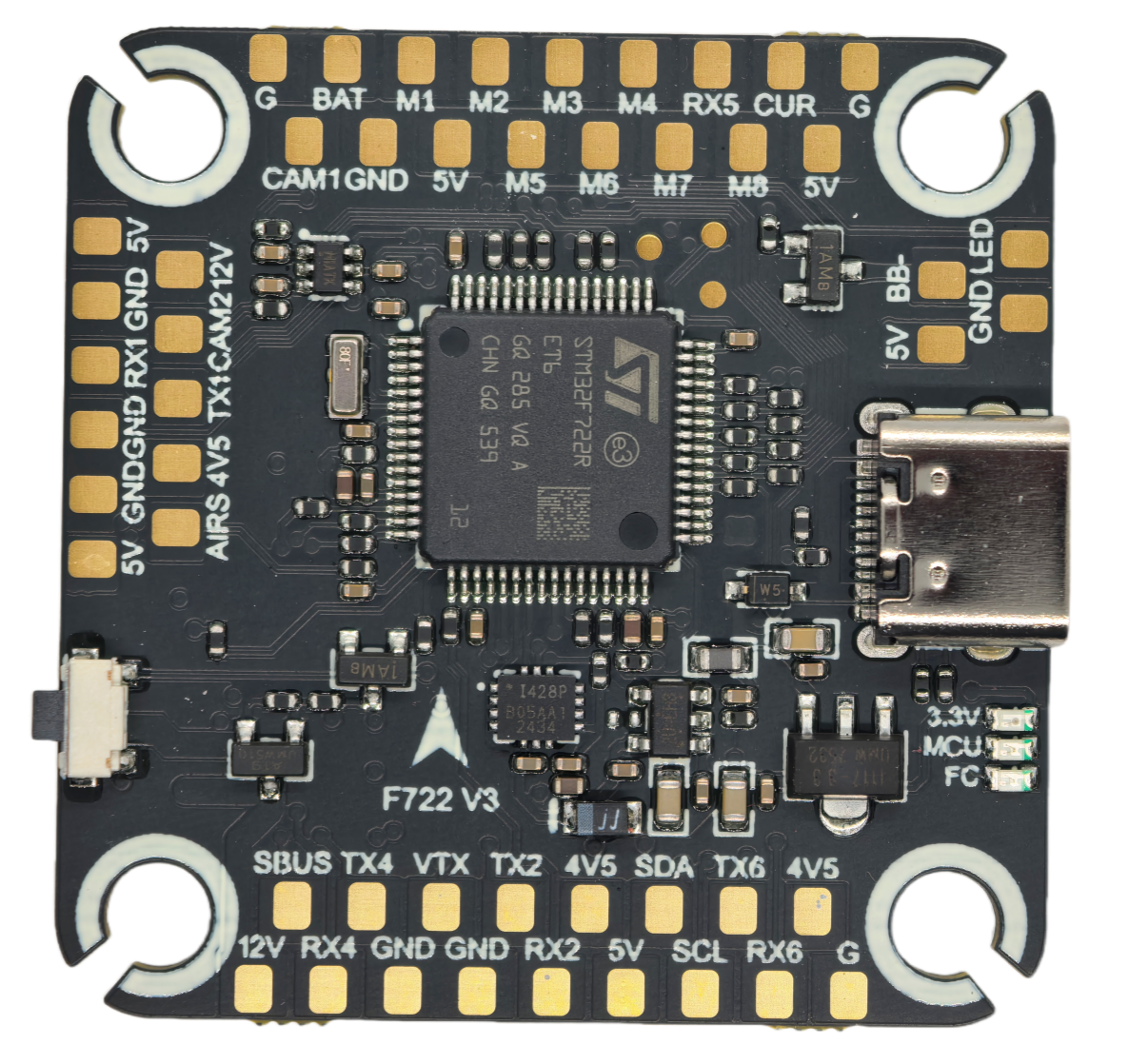 F722v3 AM32 65A  YunTuFPV Stack Flight Controller 3-8S 30.5x30.5mm 4-in-1 ESC OEM service custom logo