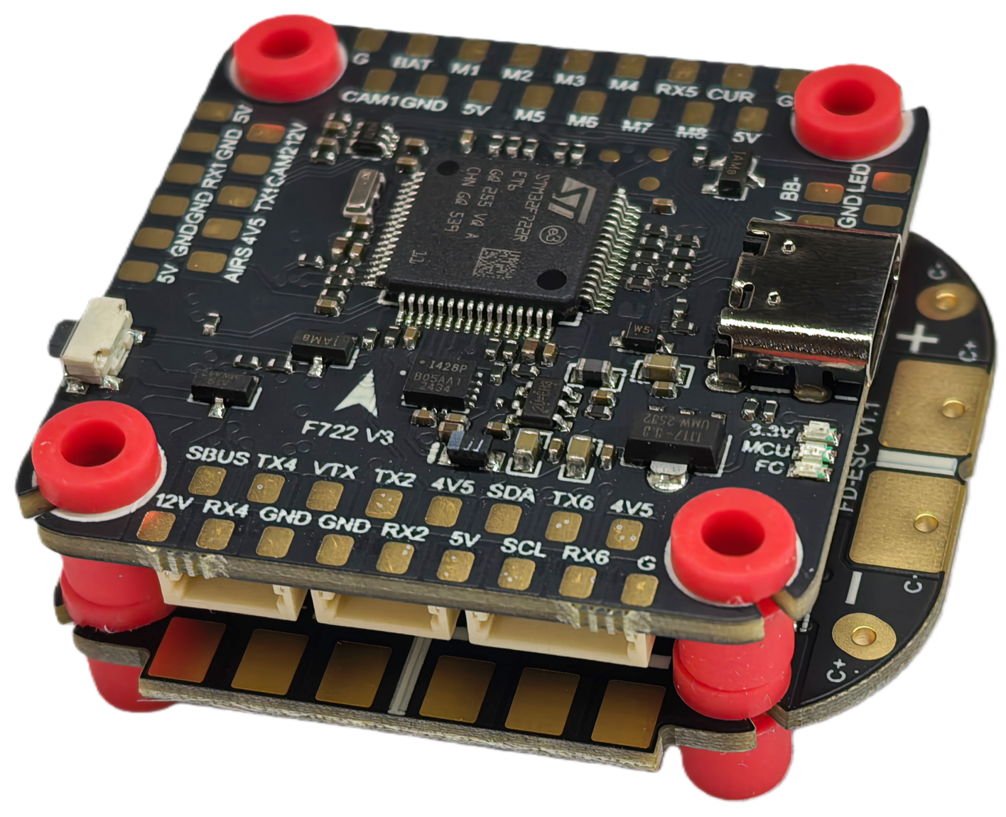 F722v3 AM32 65A  YunTuFPV Stack Flight Controller 3-8S 30.5x30.5mm 4-in-1 ESC OEM service custom logo