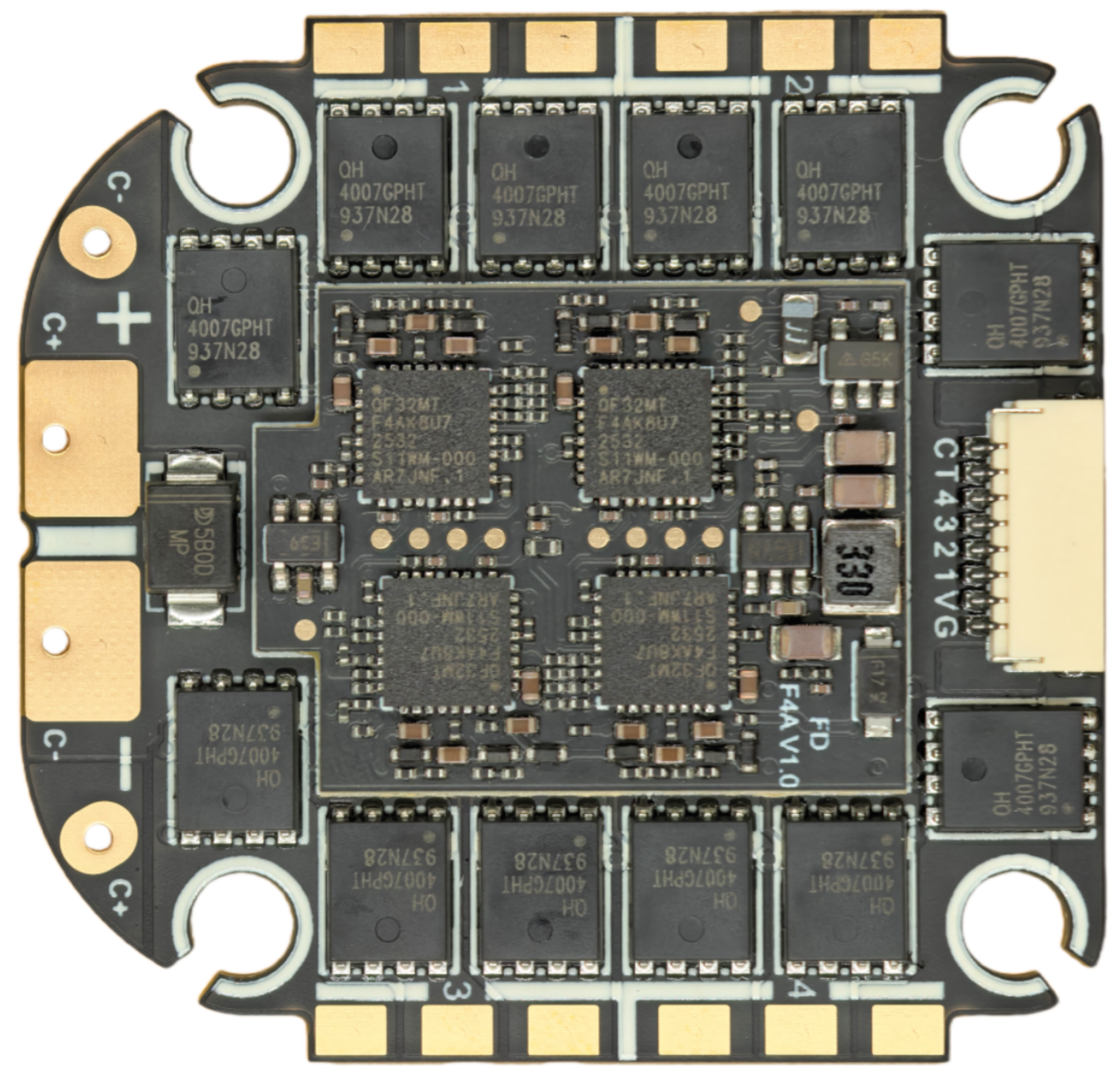 F405v3 AM32 65A YunTuFPV Stack Flight Controller  3-6S 30.5x30.5mm 4-in-1 ESC OEM service custom logo