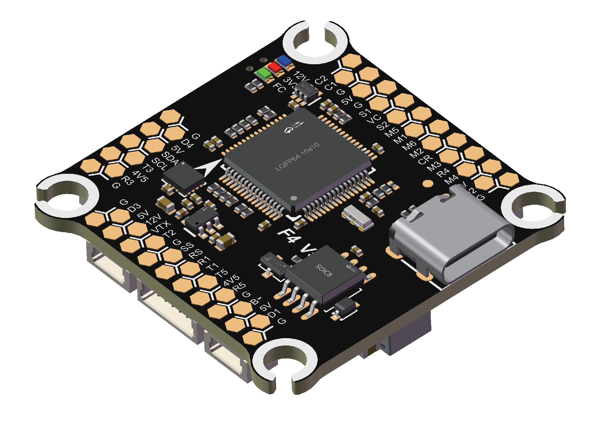 YuntuFPV F405v3  Flight Controller 3-12S Motor output 8 30.5x30.5mm Dual camera OEM service custom logo