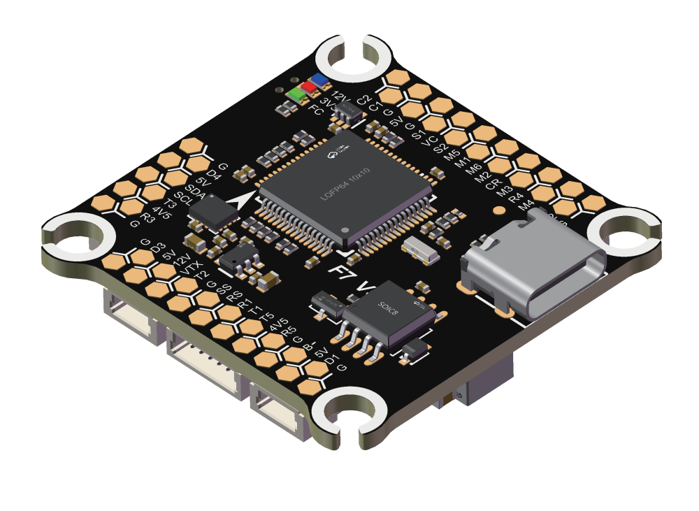 YuntuFPV F722v5  Flight Controller 3-12S   Motor output 8 30.5x30.5mm Dual camera OEM service custom logo