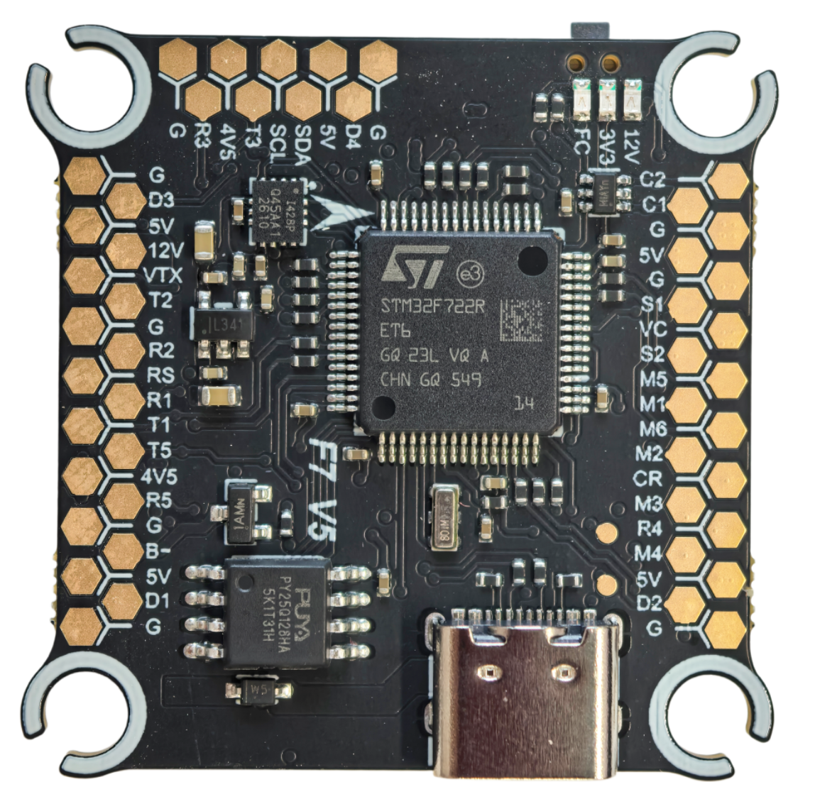 YuntuFPV F722v5  Flight Controller 3-12S   Motor output 8 30.5x30.5mm Dual camera OEM service custom logo