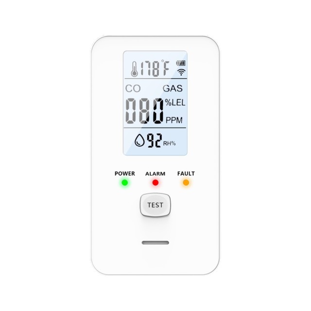Combustible LPG Gas & CO Detector with Temperature and Humidity Display