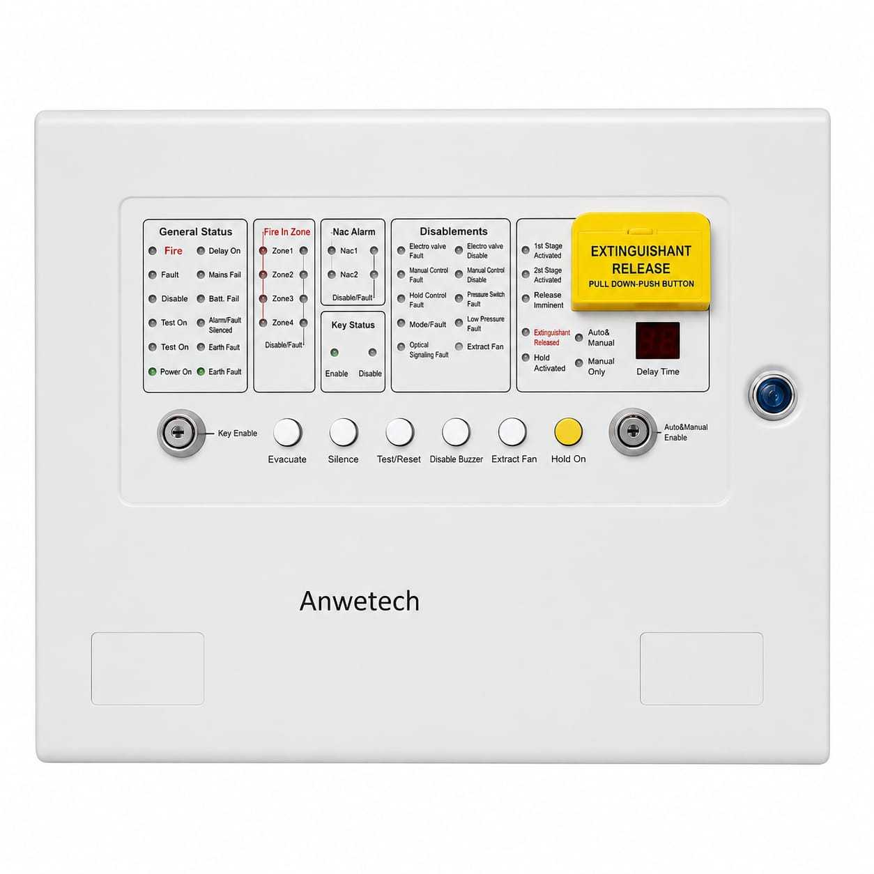 4-Zone Automatic Extinguisher Control Panel