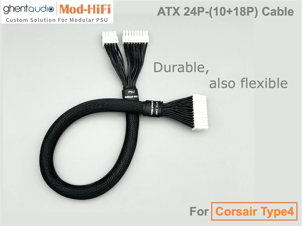 [HiFi-Grade] ATX 24-Pin Cable for Corsair Type4: e.g. AX1000 | HX1200 ...