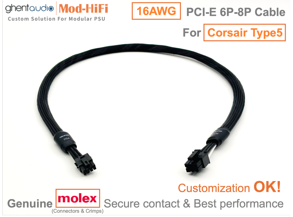 PCI-E GPU 6P Cable for Corsair RMx-Shift Series: RM750x shift, RM850x shift, RM1000x shift, RM1200x shift