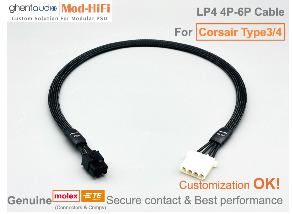 Molex LP4 Cable for Corsair RMi Series: RM650i, RM750i, RM850i, RM1000i