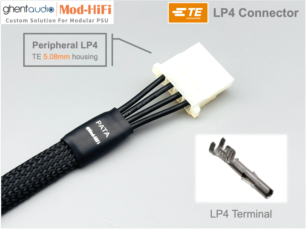 Molex LP4 Cable for Corsair HX Series: HX750 Platinum, HX850 Platinum, HX1000 Platinum, HX1200 Platinum