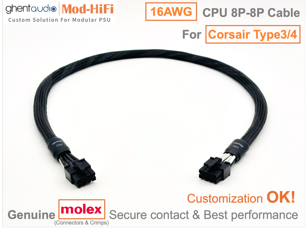 CPU 8P Cable for Corsair SF (Old) Series: SF450 Gold, SF450 Platinum, SF600 Gold, SF600 Platinum, SF750 Platinum