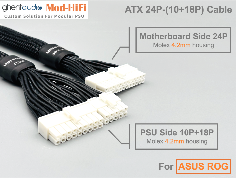ATX 24-Pin Cable for ASUS: e.g. ROG THOR Platinum II 1200W | ROG LOKI SFX-L 850W Platinum | ROG STRIX 1000W Gold | TUF Gaming 750W Gold...