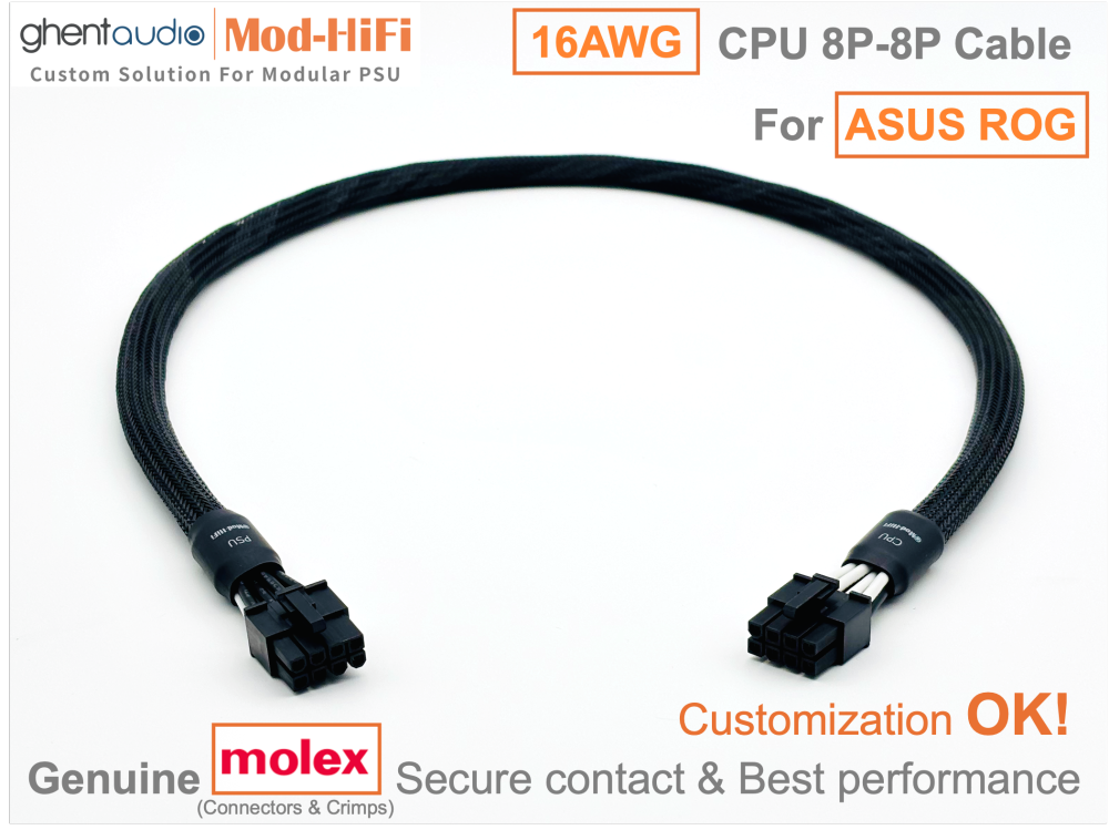CPU 8P Cable for ASUS: e.g. ROG THOR Platinum II 1200W | ROG LOKI SFX-L 850W Platinum | ROG STRIX 1000W Gold | TUF Gaming 750W Gold...