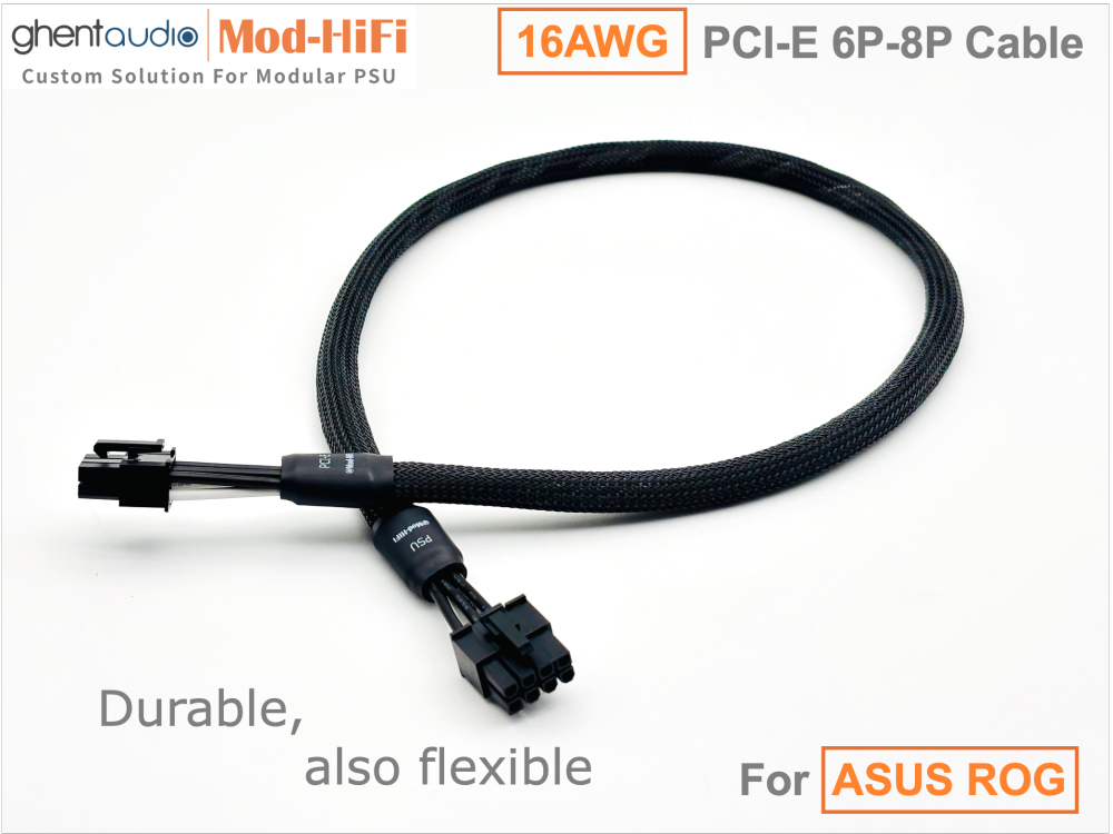 PCI-E GPU 6P Cable for ASUS: e.g. ROG THOR Platinum II 1200W | ROG LOKI SFX-L 850W Platinum | ROG STRIX 1000W Gold | TUF Gaming 750W Gold...