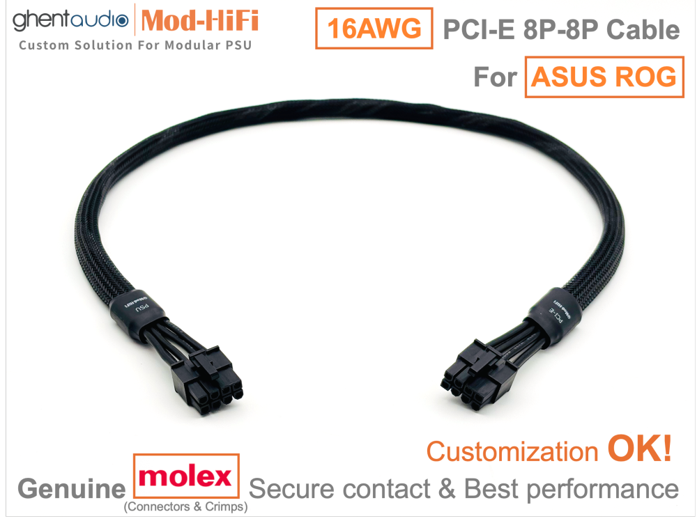 PCI-E GPU 8P Cable for ASUS: e.g. ROG THOR Platinum II 1200W | ROG LOKI SFX-L 850W Platinum | ROG STRIX 1000W Gold | TUF Gaming 750W Gold...