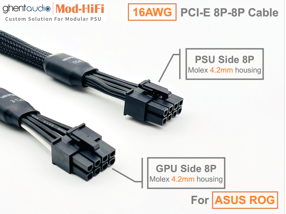PCI-E GPU 8P Cable for ASUS: e.g. ROG THOR Platinum II 1200W | ROG LOKI SFX-L 850W Platinum | ROG STRIX 1000W Gold | TUF Gaming 750W Gold...