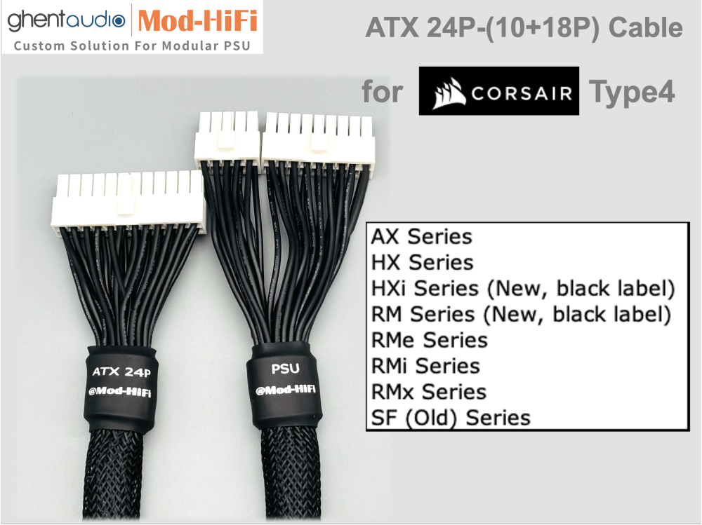 ATX 24P Cable for Corsair SF (Old) Series: SF450 Gold, SF450 Platinum, SF600 Gold, SF600 Platinum, SF750 Platinum