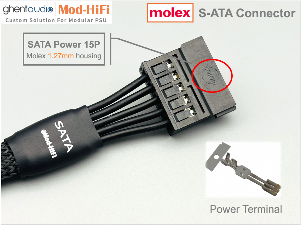 SATA 15P Cable for Corsair HX Series: HX750 Platinum, HX850 Platinum, HX1000 Platinum, HX1200 Platinum