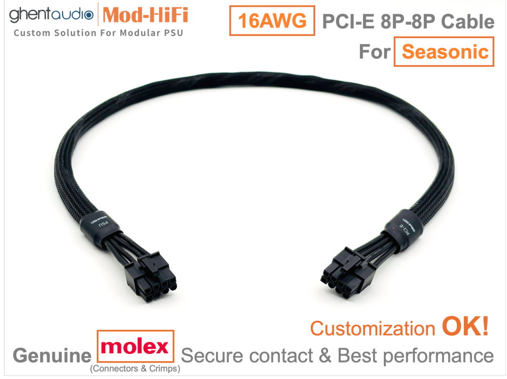 PCI-E GPU 8P Cable for Seasonic: e.g. CORE Gold GX-650 | FOCUS Gold GM-850 | FOCUS Platinum PX-850 | PRIME ATX 3.1 TX-1600 | PRIME Platinum PX-1300 | VERTEX Platinum PX-1000...