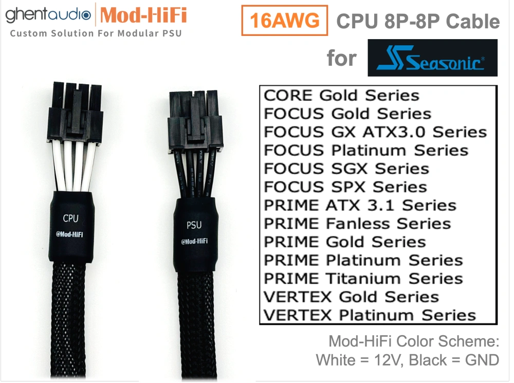 CPU 8P Cable for Seasonic VERTEX Gold Series