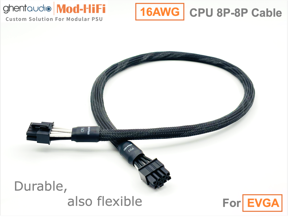 CPU 8P Cable for EVGA: e.g. B5 850W | SuperNOVA G+ 1300W | SuperNOVA G6 750W | SuperNOVA P5 1000W | SuperNOVA T2 1600W...