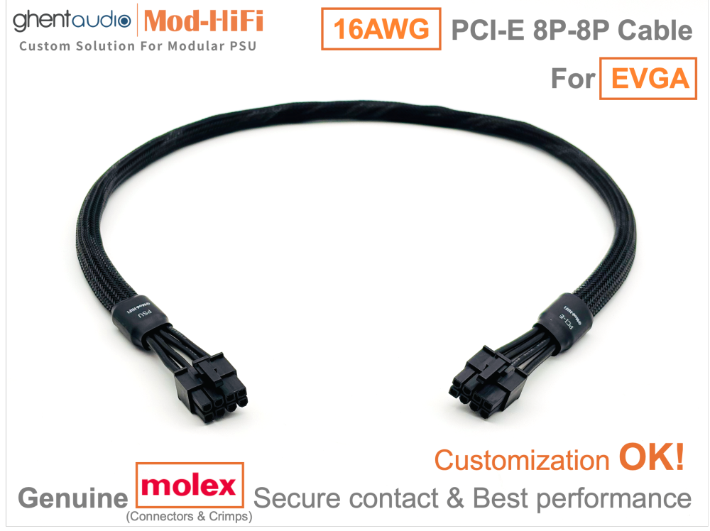 PCI-E GPU 8P Cable for EVGA: e.g. B5 850W | SuperNOVA G+ 1300W | SuperNOVA G6 750W | SuperNOVA P5 1000W | SuperNOVA T2 1600W...