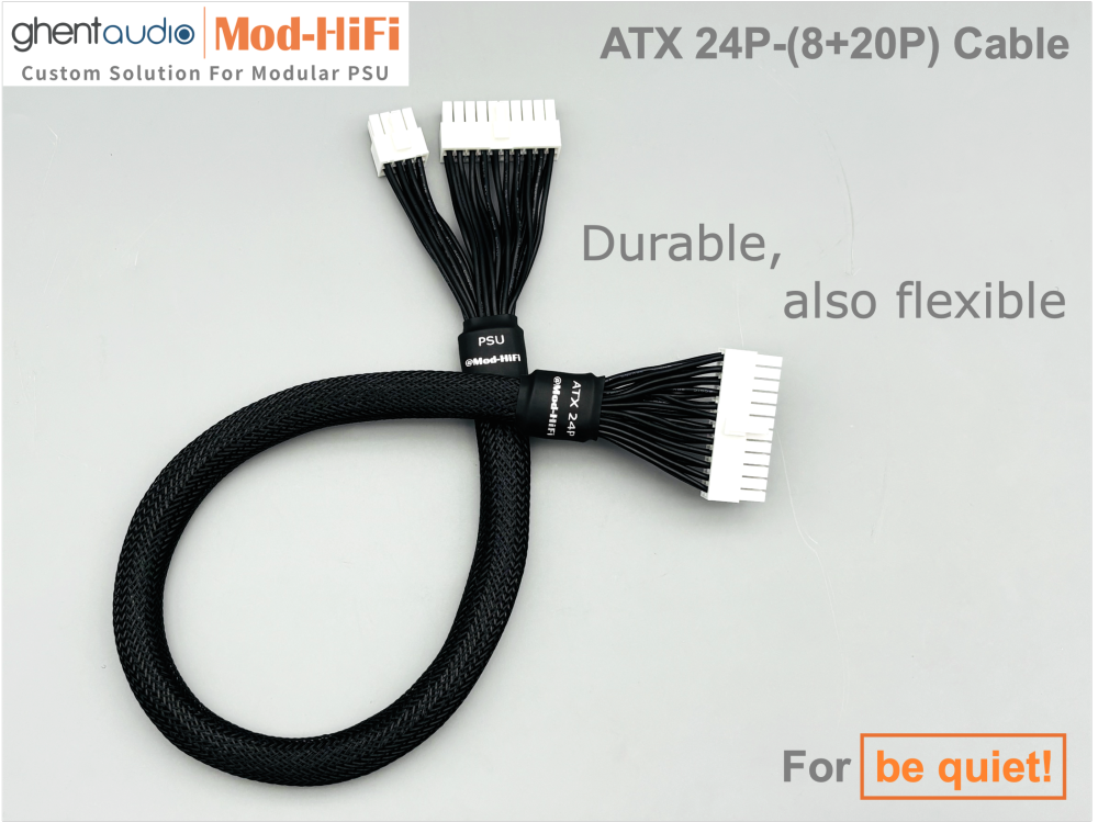 ATX 24-Pin Cable for be quiet!: e.g. Dark Power 13 Pro 1300W | Power Zone 2 850W | Pure Power 12M 1000W | SFX-L 600W | Straight Power 12 1200W...